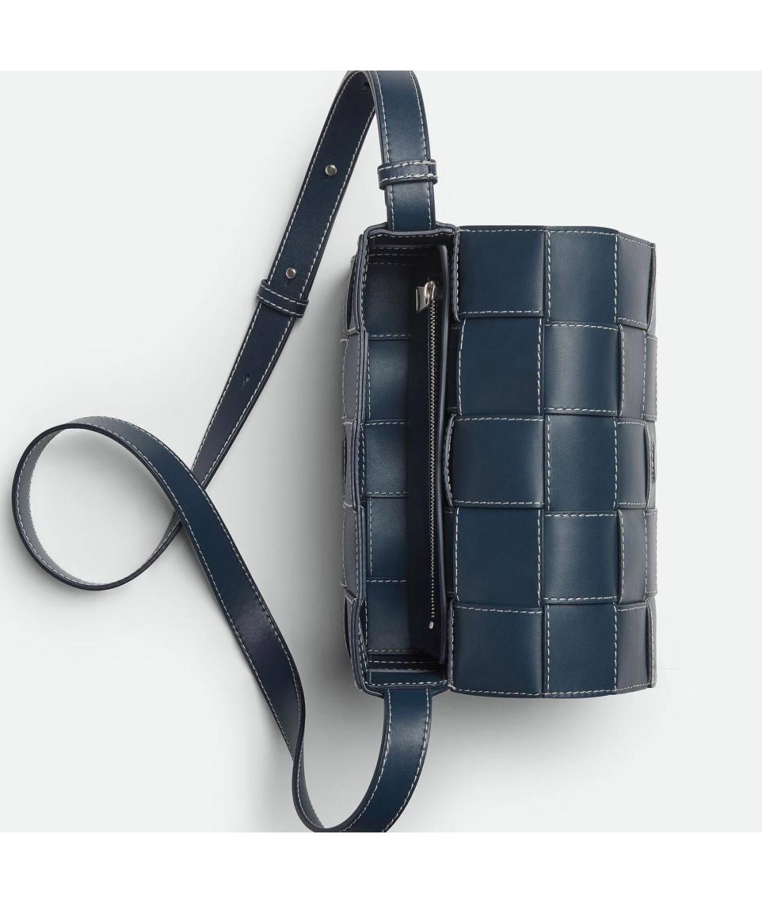 BOTTEGA VENETA Синяя кожаная сумка на плечо, фото 5