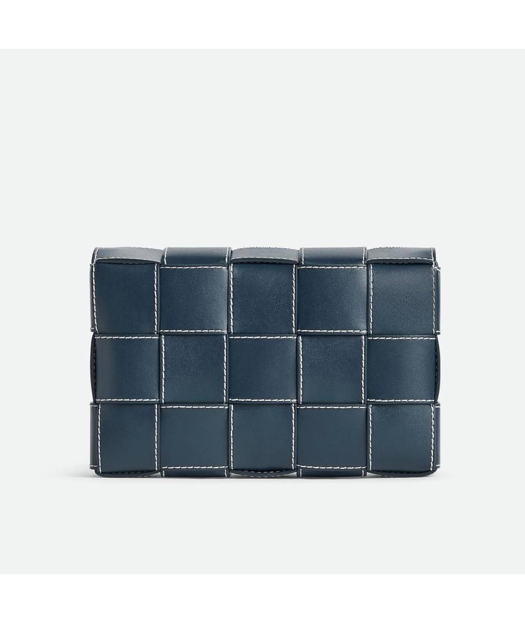 BOTTEGA VENETA Синяя кожаная сумка на плечо, фото 4