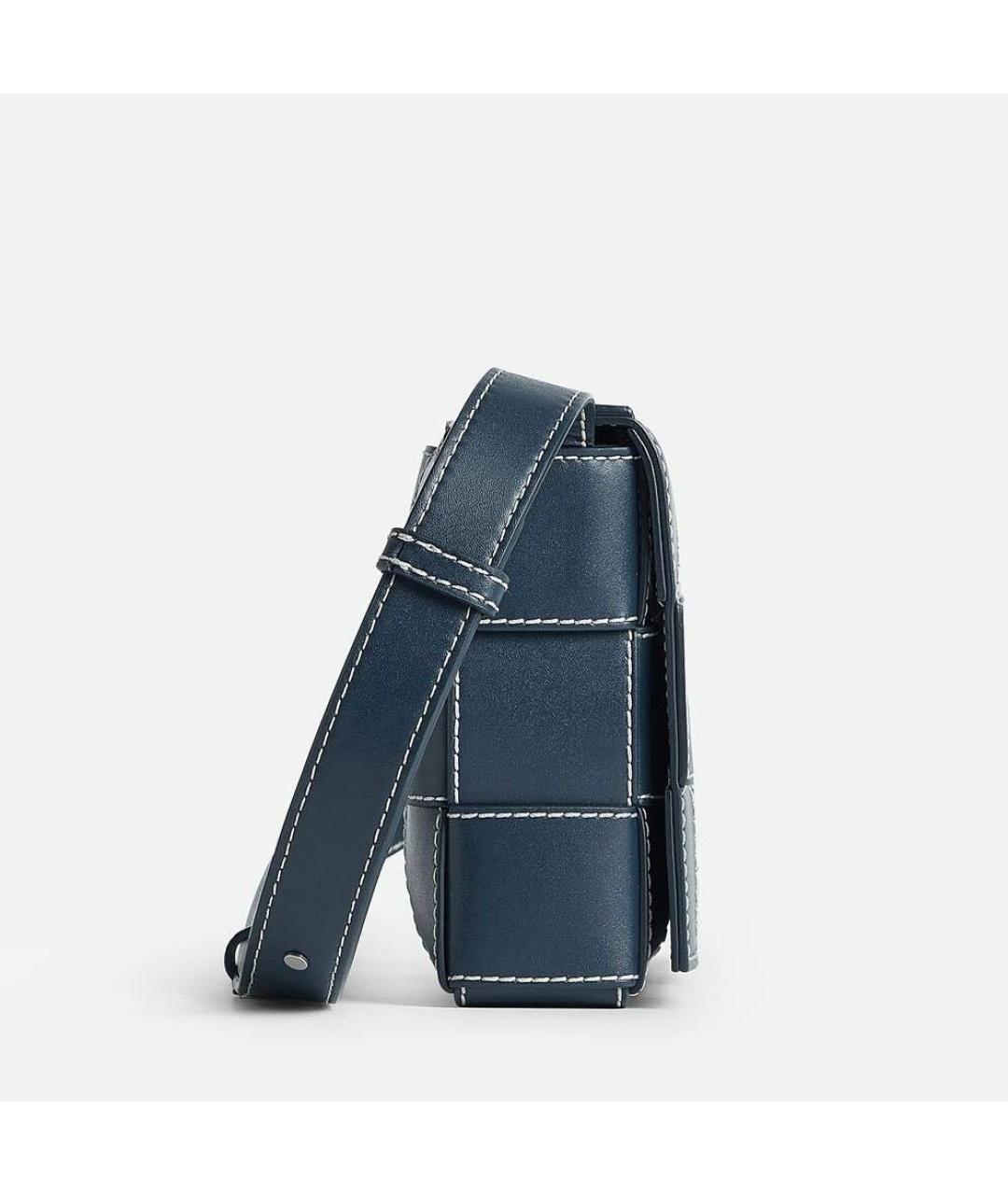 BOTTEGA VENETA Синяя кожаная сумка на плечо, фото 3