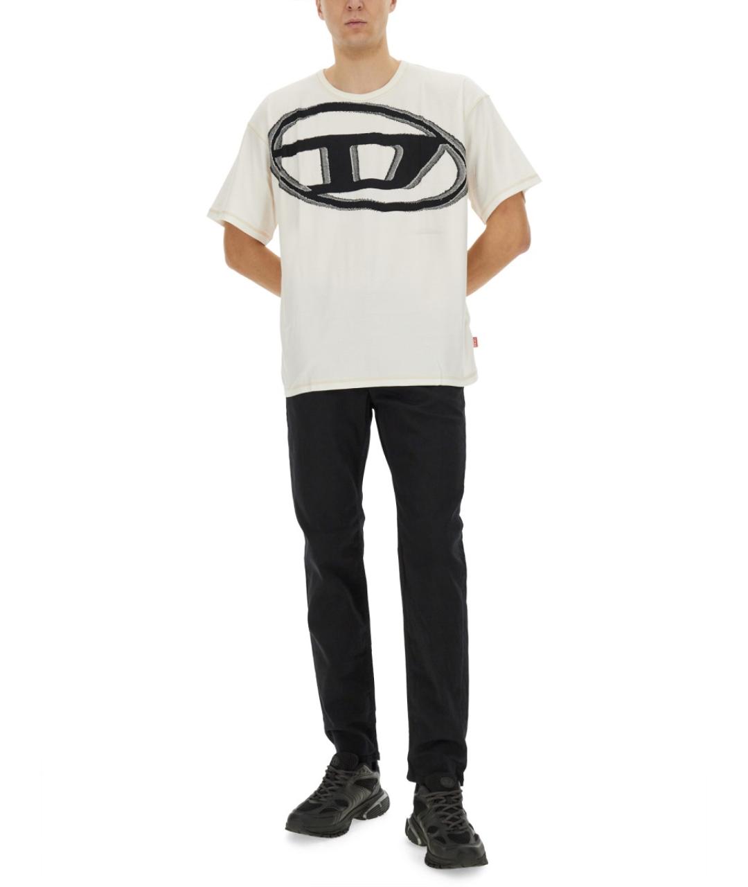 DIESEL Белая хлопковая футболка, фото 3