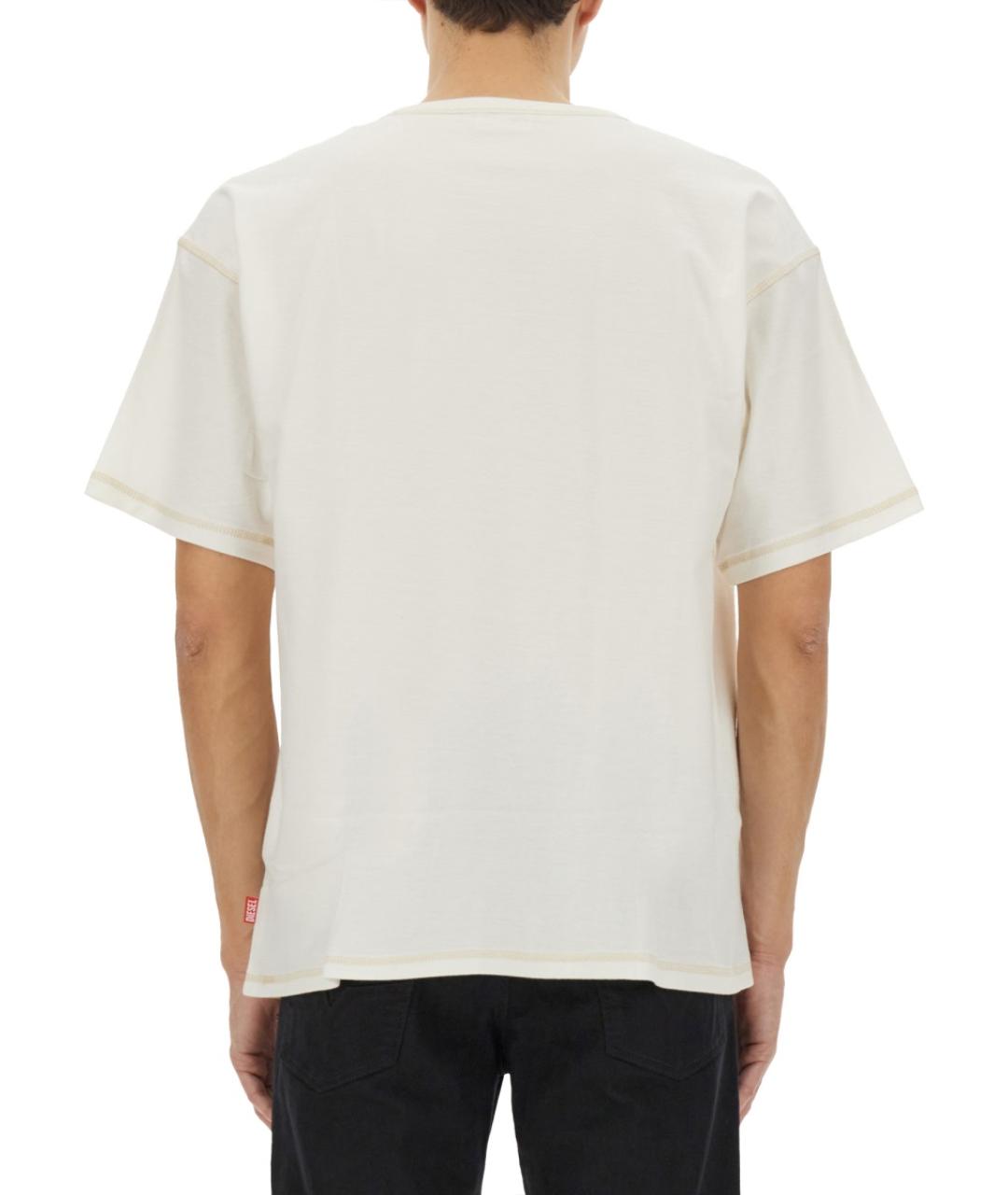 DIESEL Белая хлопковая футболка, фото 4
