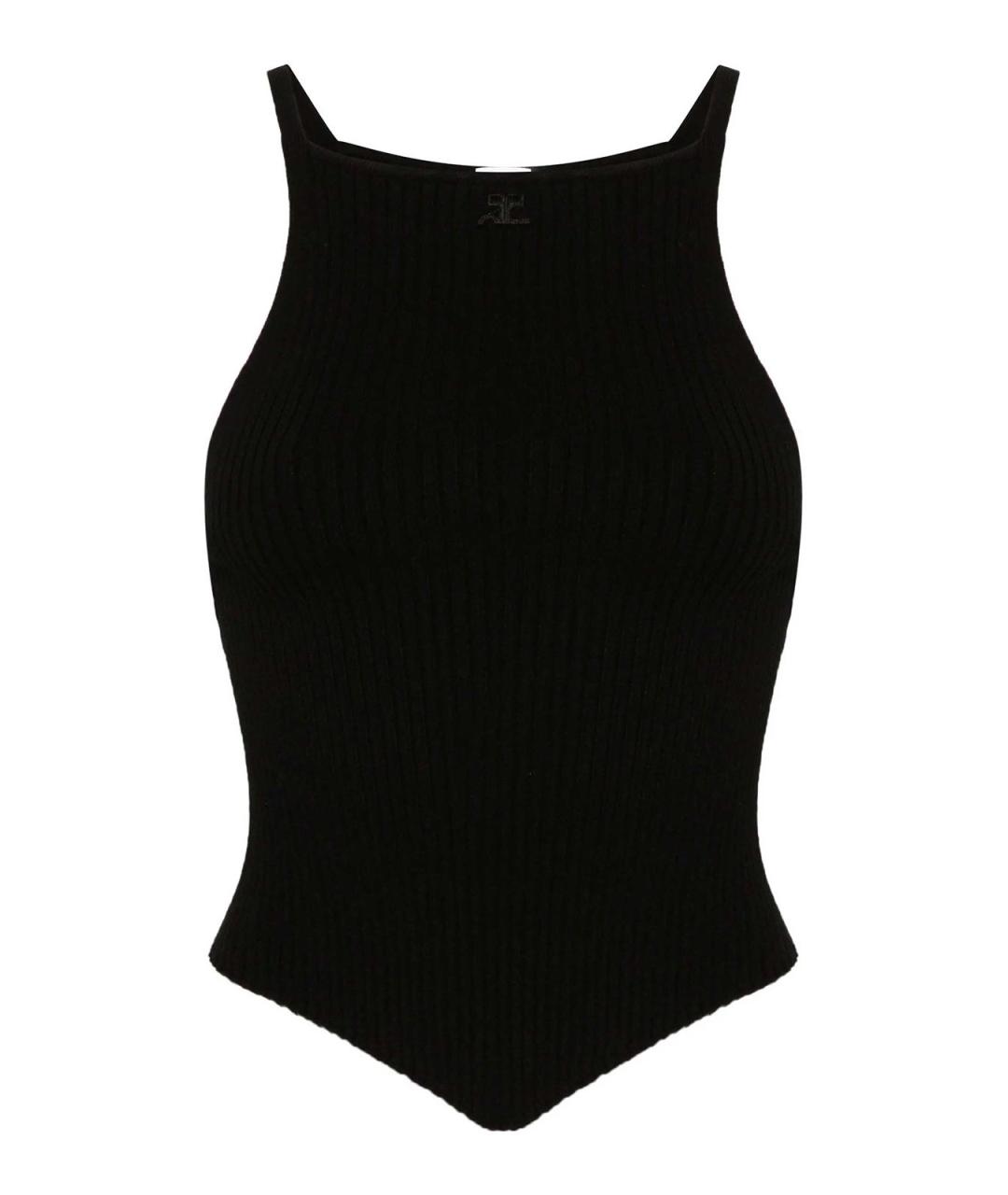 COURREGES Черная вискозная майка, фото 1