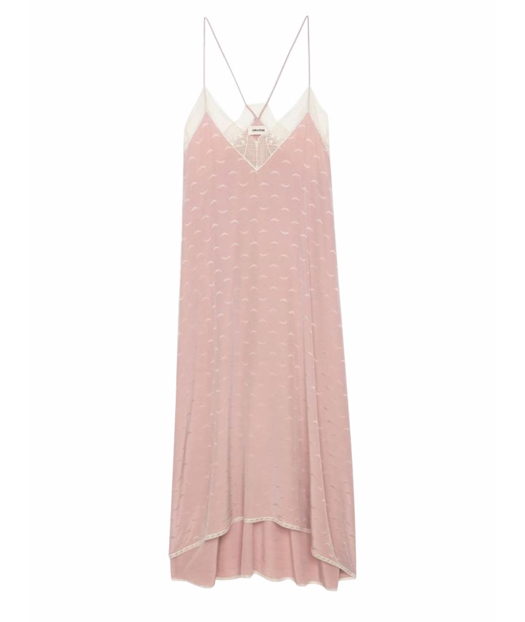 ZADIG & VOLTAIRE Розовое шелковое коктейльное платье, фото 1