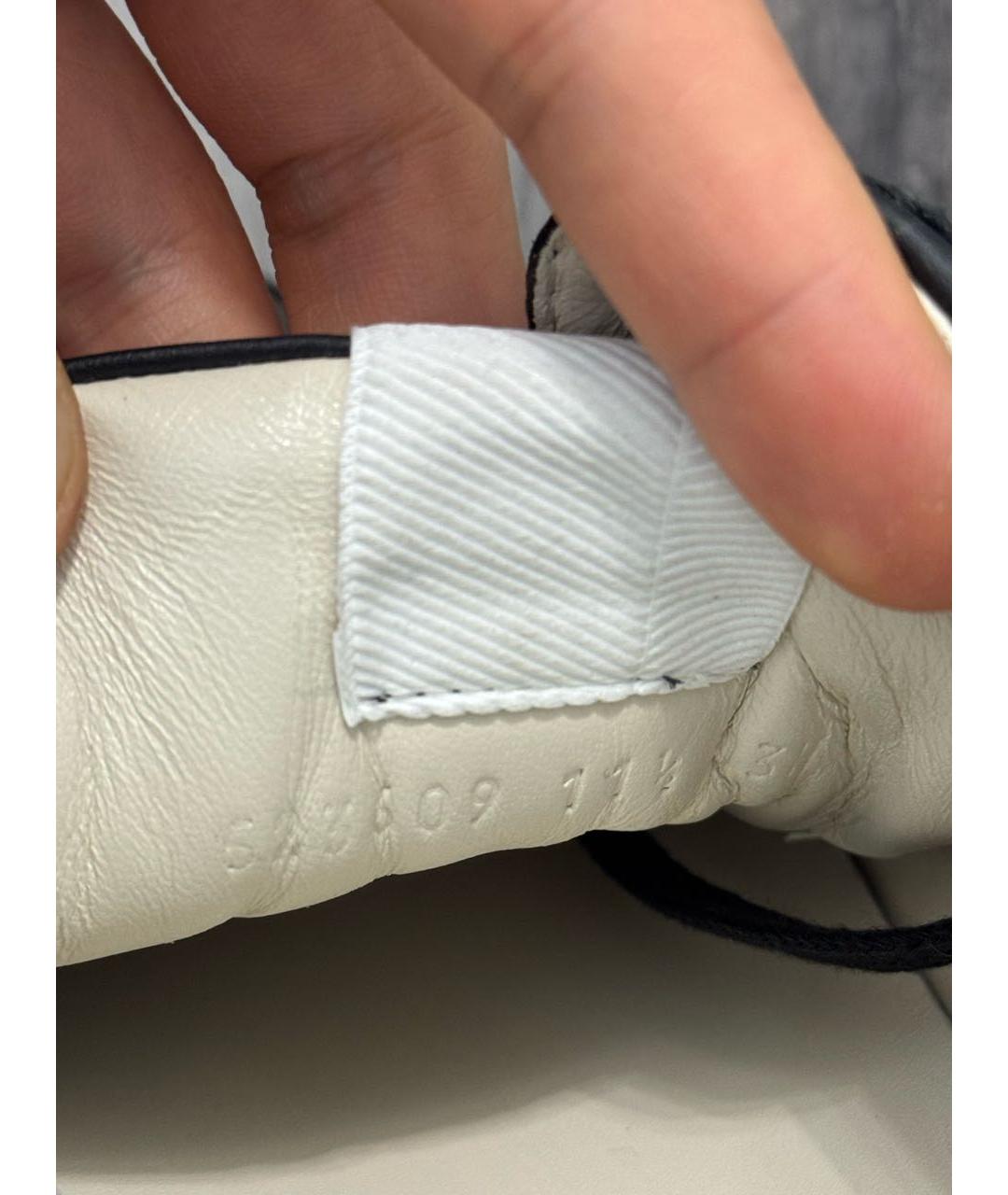 GUCCI Черные кожаные низкие кроссовки / кеды, фото 7