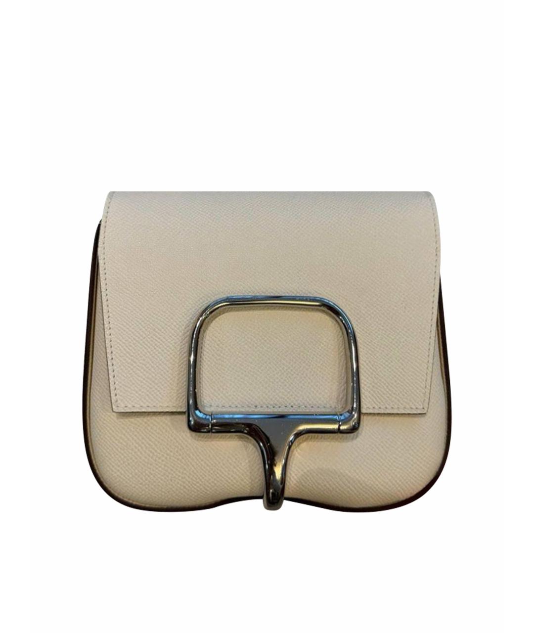 HERMES Белая кожаная сумка через плечо, фото 1