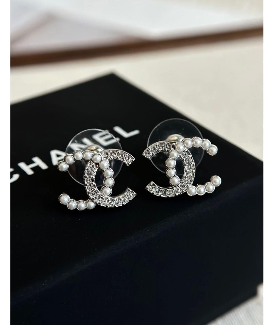CHANEL Серебряные металлические серьги, фото 7