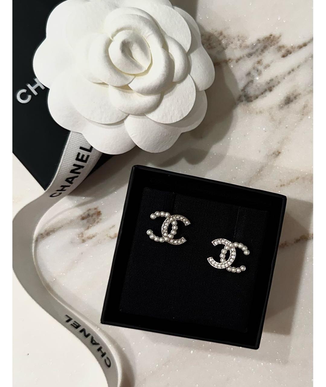 CHANEL Серебряные металлические серьги, фото 5