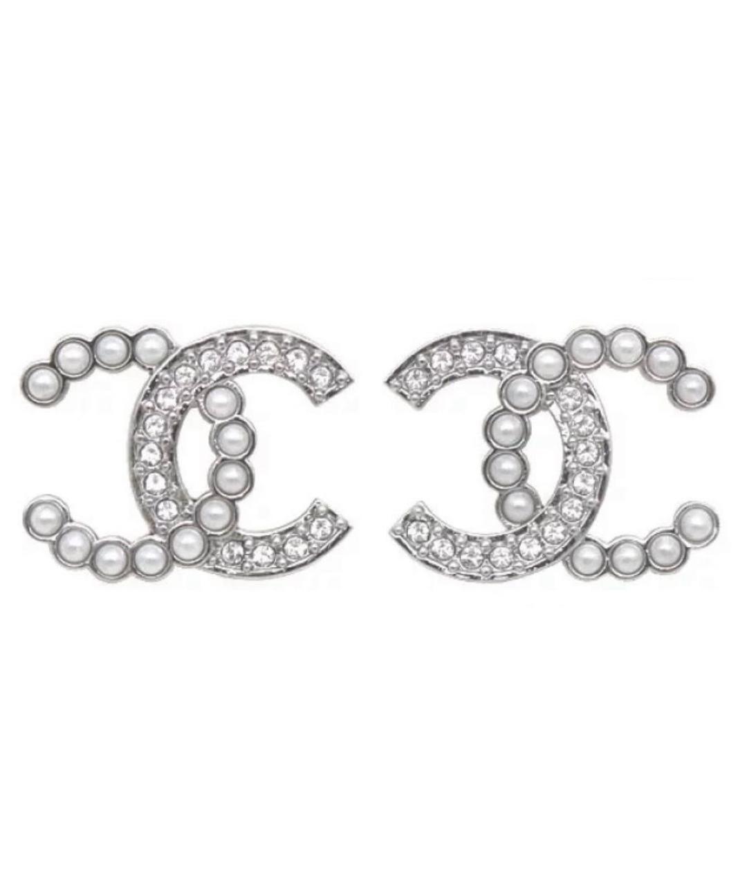 CHANEL Серебряные металлические серьги, фото 1