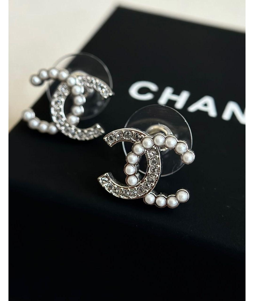 CHANEL Серебряные металлические серьги, фото 6