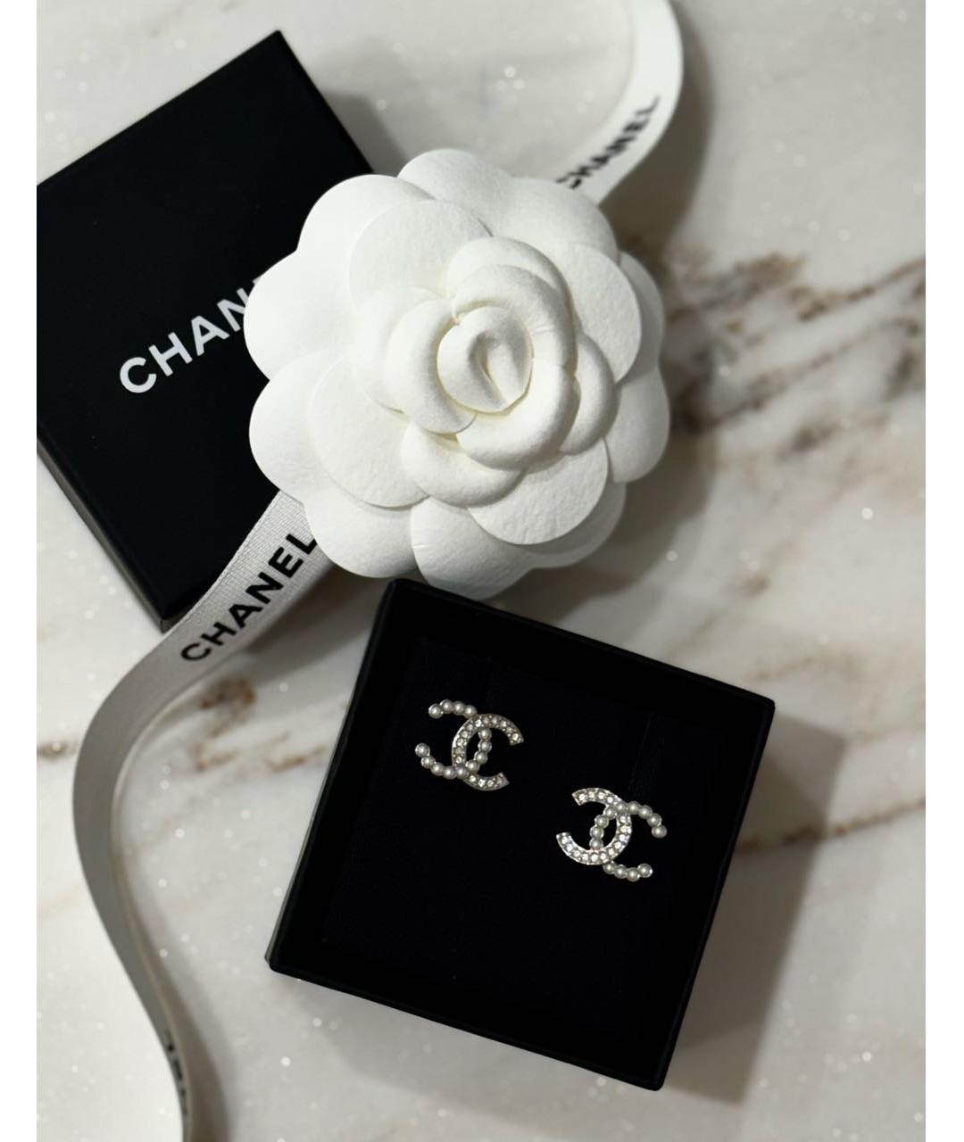CHANEL Серебряные металлические серьги, фото 4