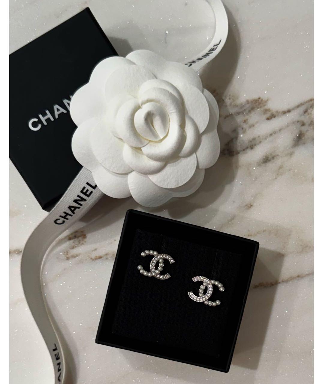 CHANEL Серебряные металлические серьги, фото 3