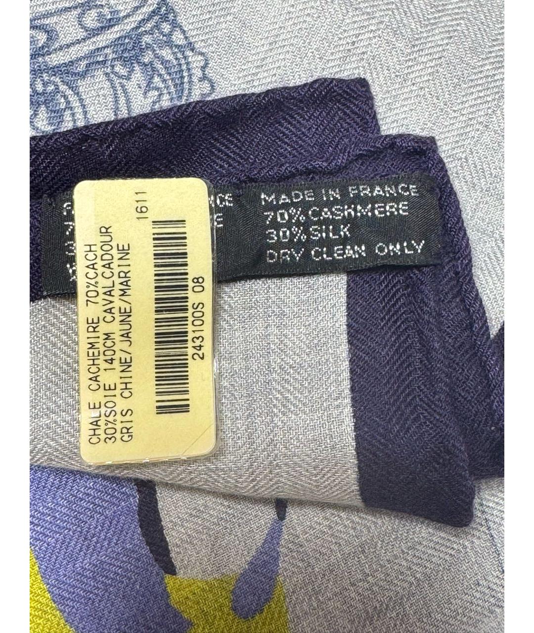 HERMES Мульти кашемировый платок, фото 3