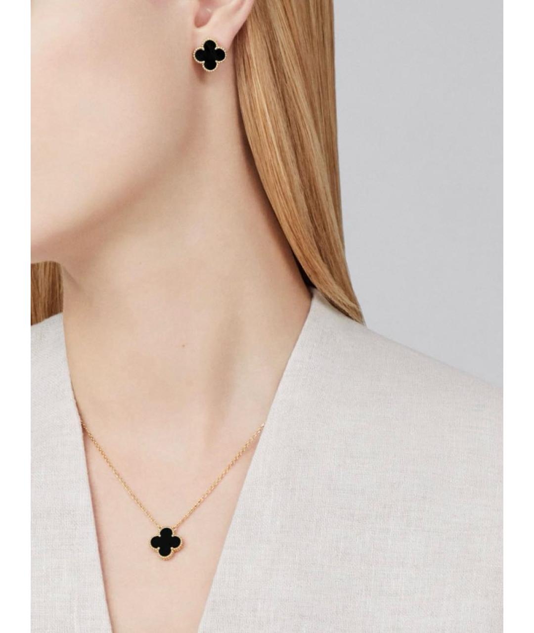 VAN CLEEF & ARPELS Черные серьги из желтого золота, фото 5