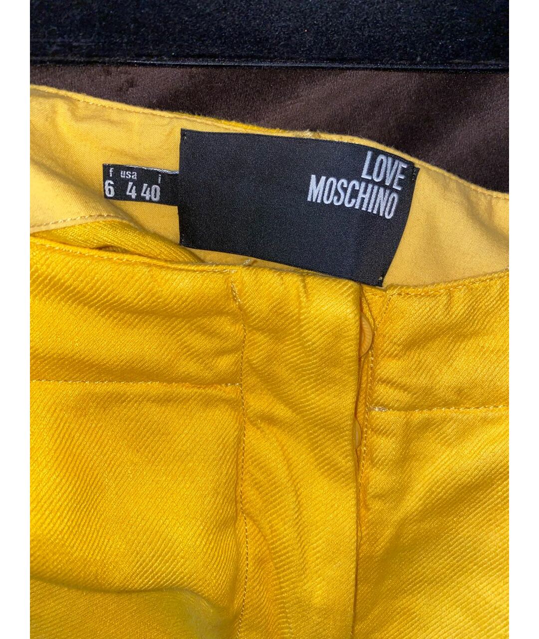LOVE MOSCHINO Желтые льняные шорты, фото 3