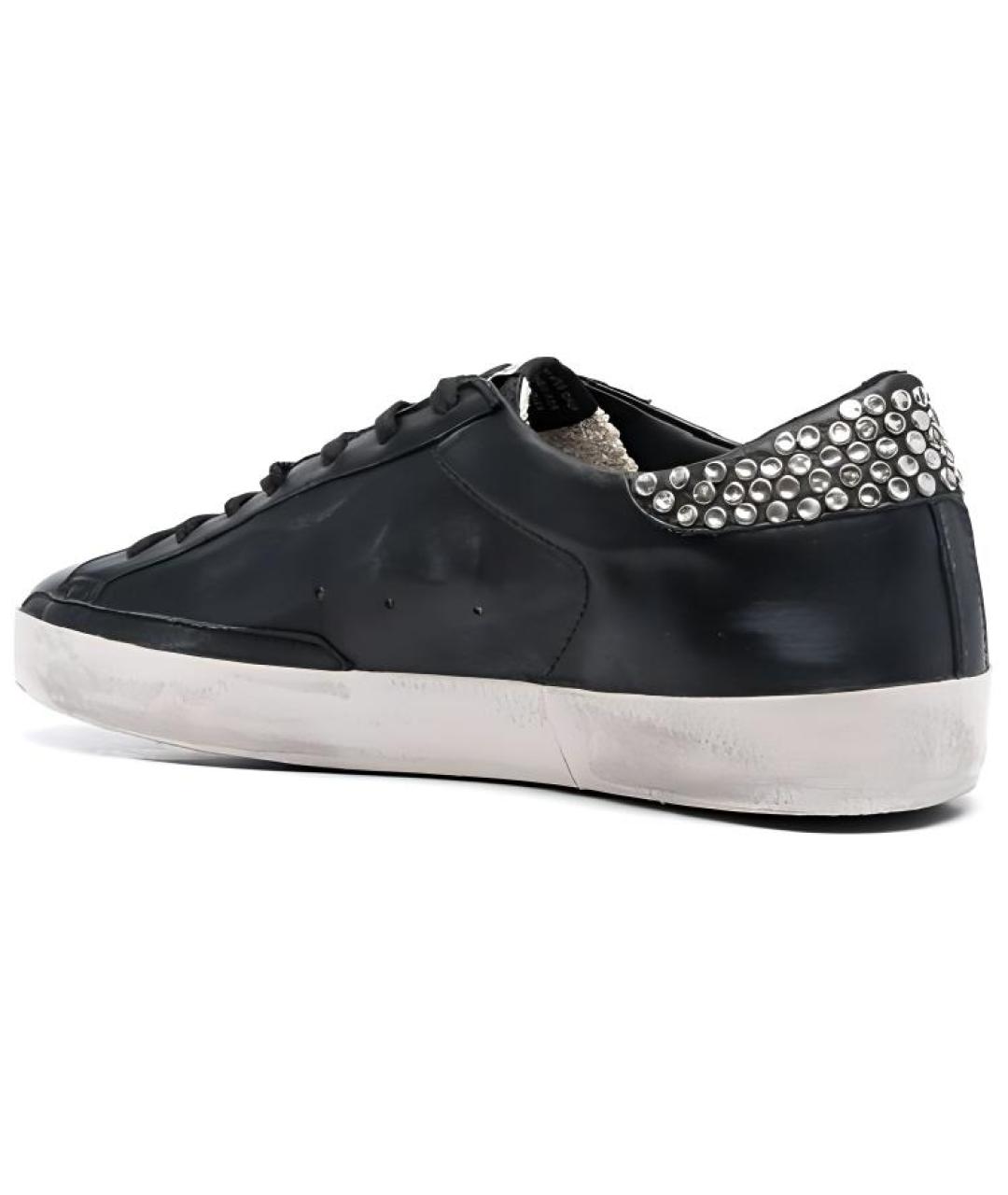 GOLDEN GOOSE DELUXE BRAND Черные кожаные низкие кроссовки / кеды, фото 4