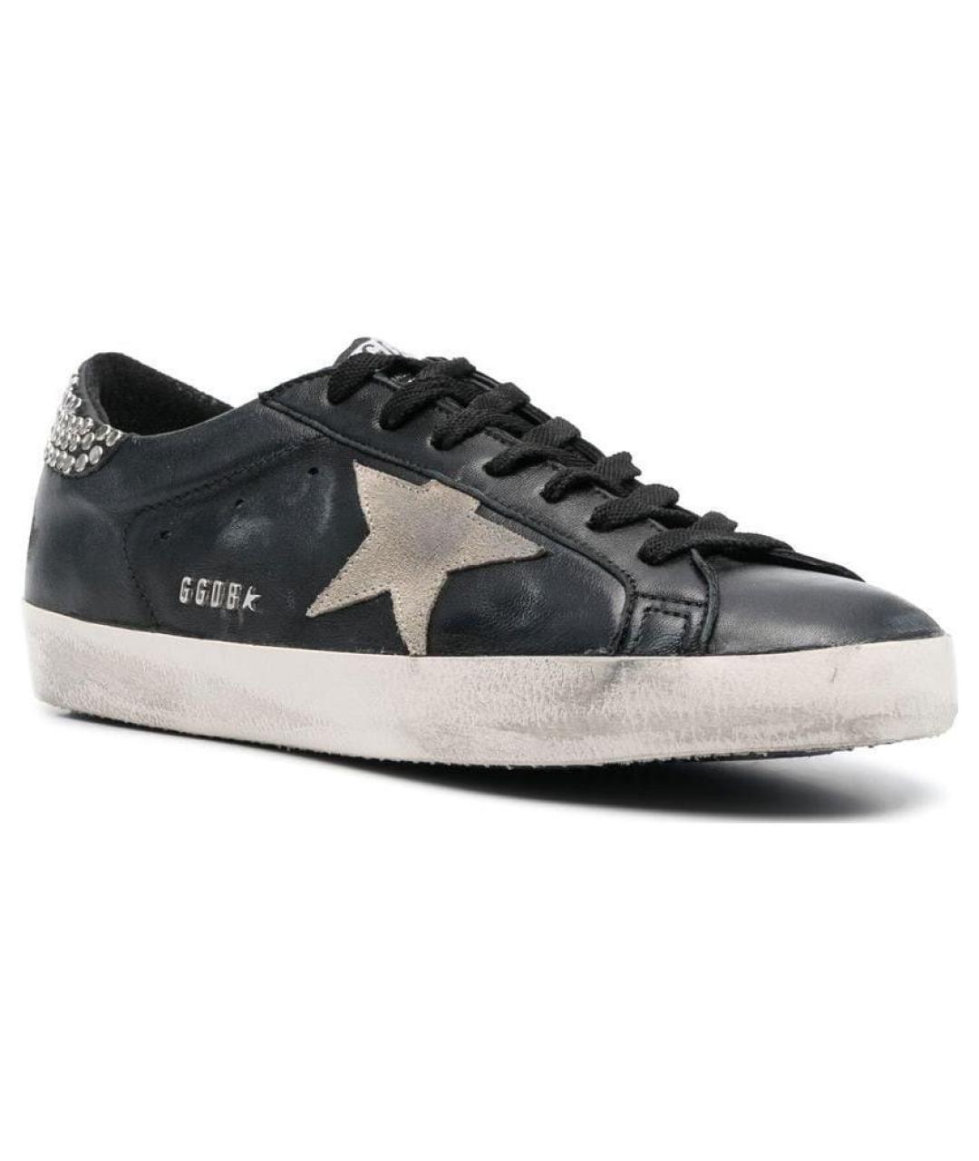 GOLDEN GOOSE DELUXE BRAND Черные кожаные низкие кроссовки / кеды, фото 3