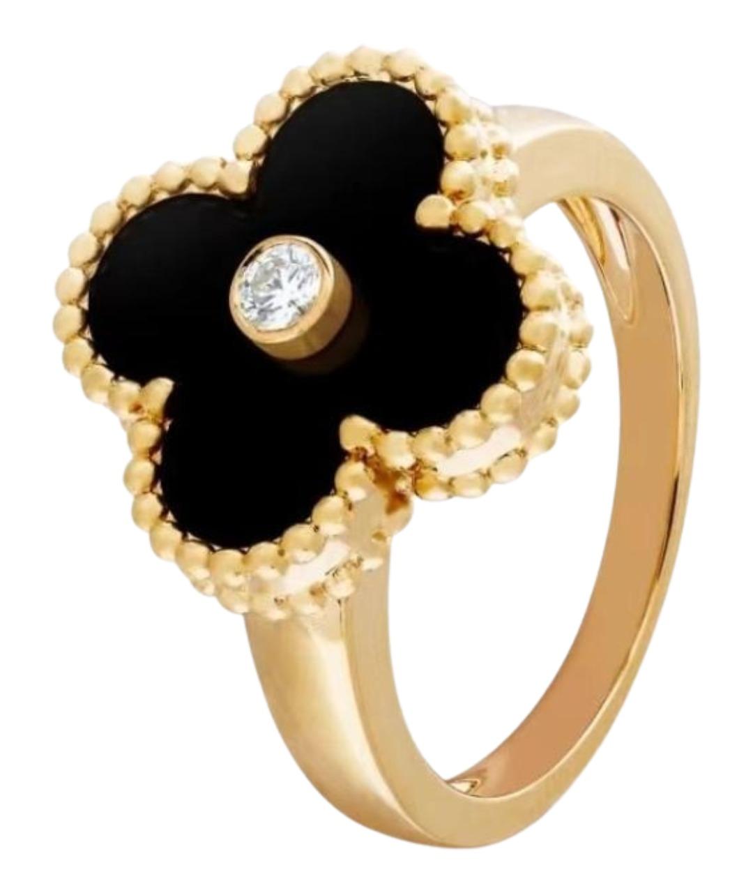 VAN CLEEF & ARPELS Черное кольцо из желтого золота, фото 1