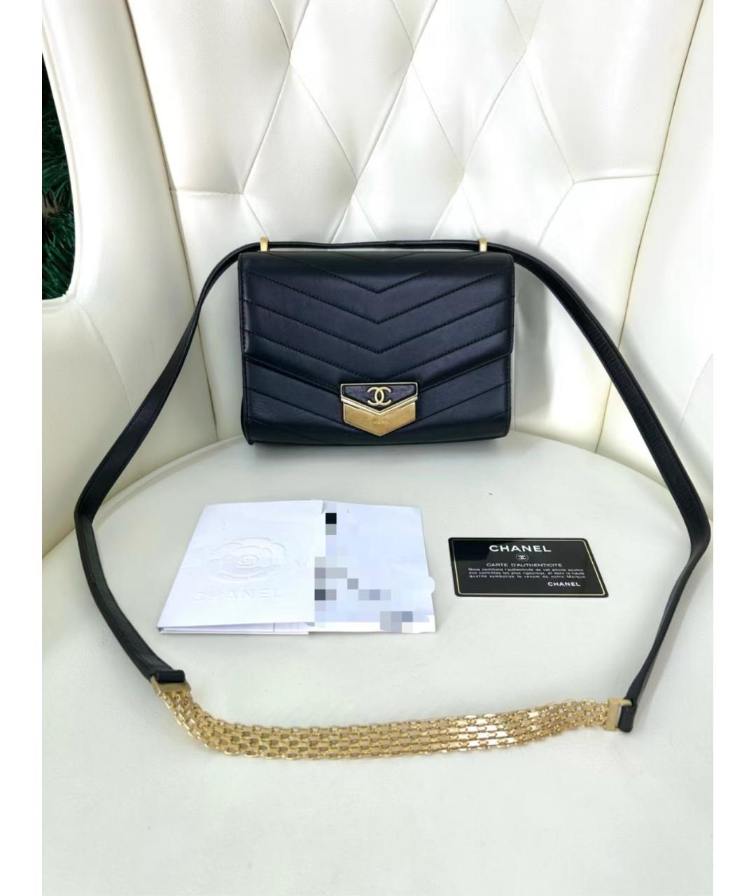 CHANEL Черная кожаная сумка через плечо, фото 10