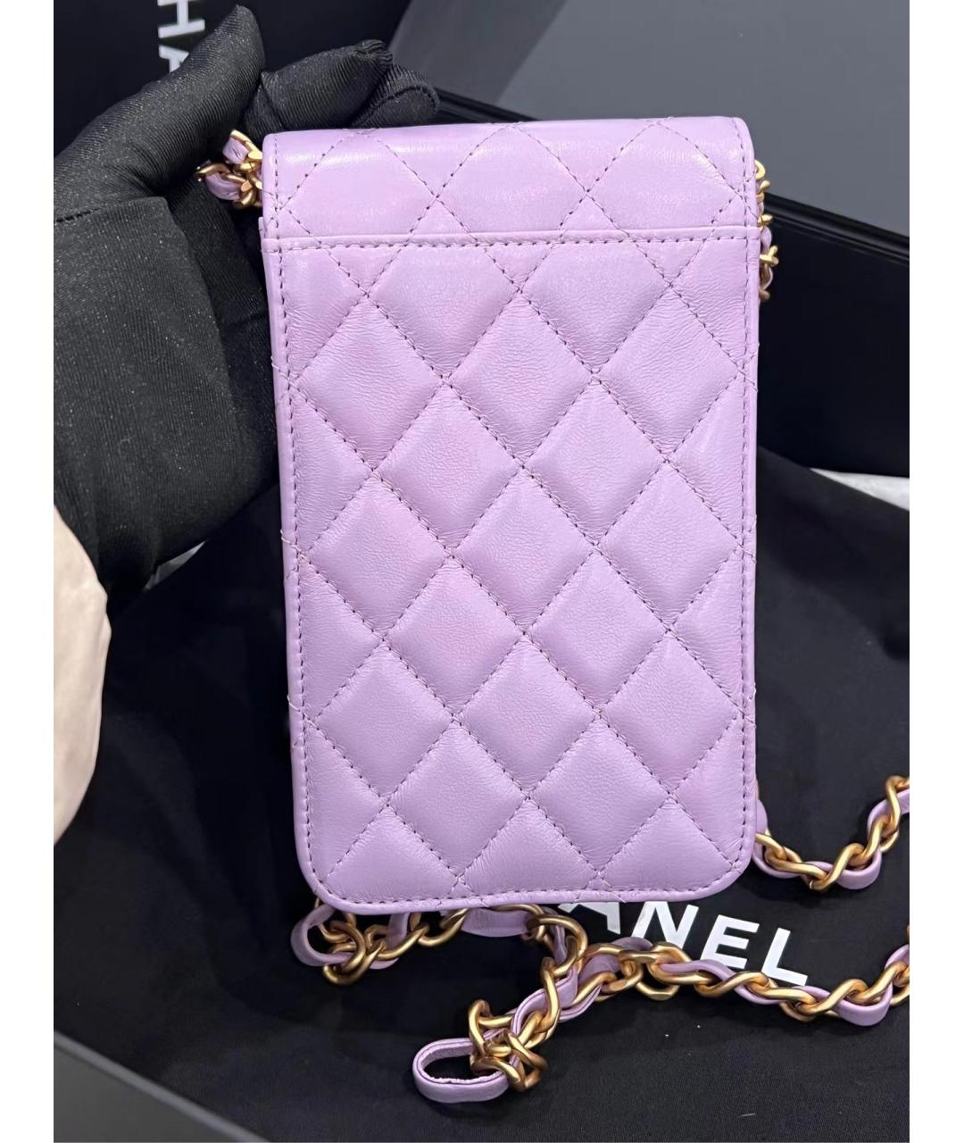 CHANEL Фиолетовая кожаная сумка через плечо, фото 3