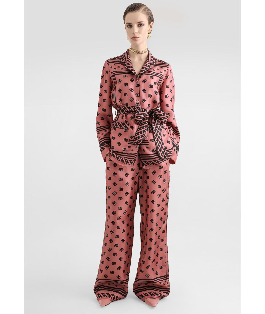 DOLCE&GABBANA Розовая шелковая рубашка, фото 2