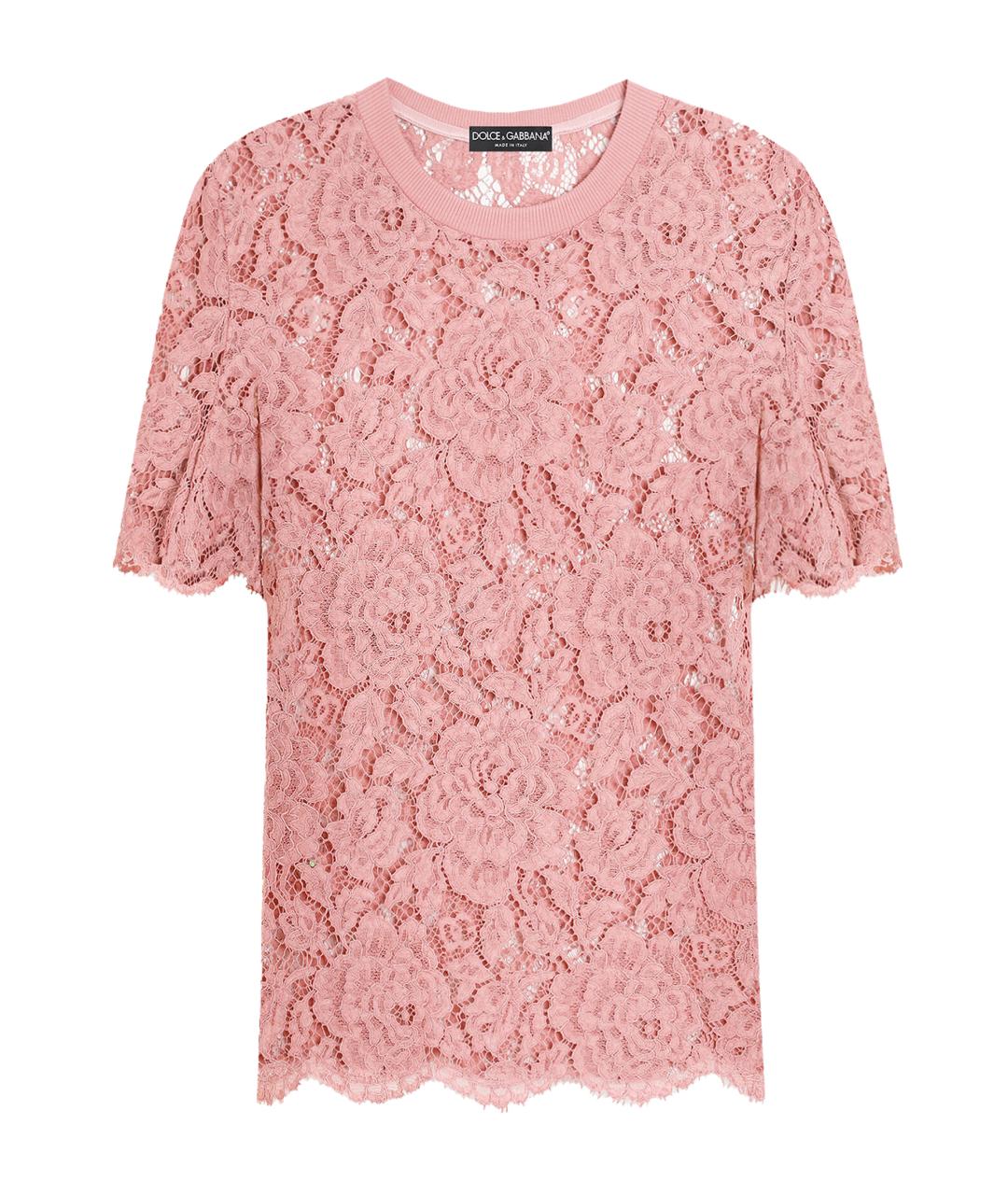 DOLCE&GABBANA Розовая вискозная футболка, фото 1