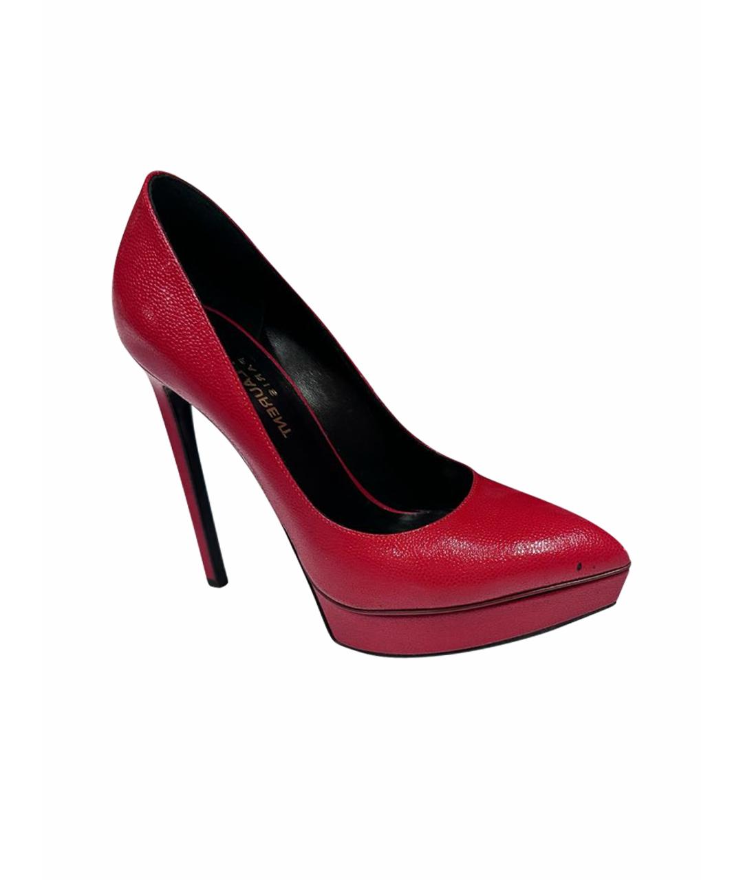 SAINT LAURENT Красные кожаные туфли, фото 1