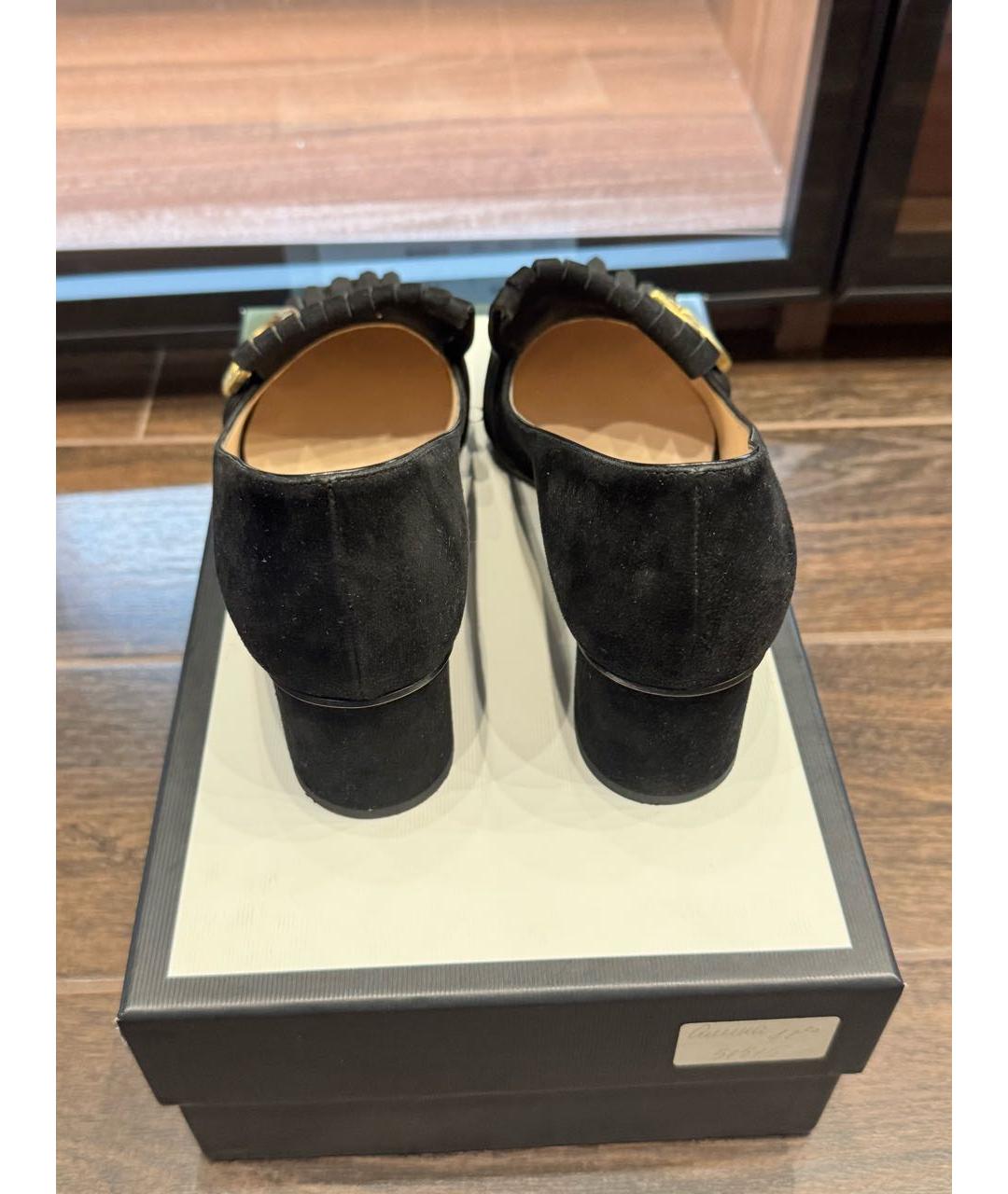 GUCCI Черные замшевые туфли, фото 4
