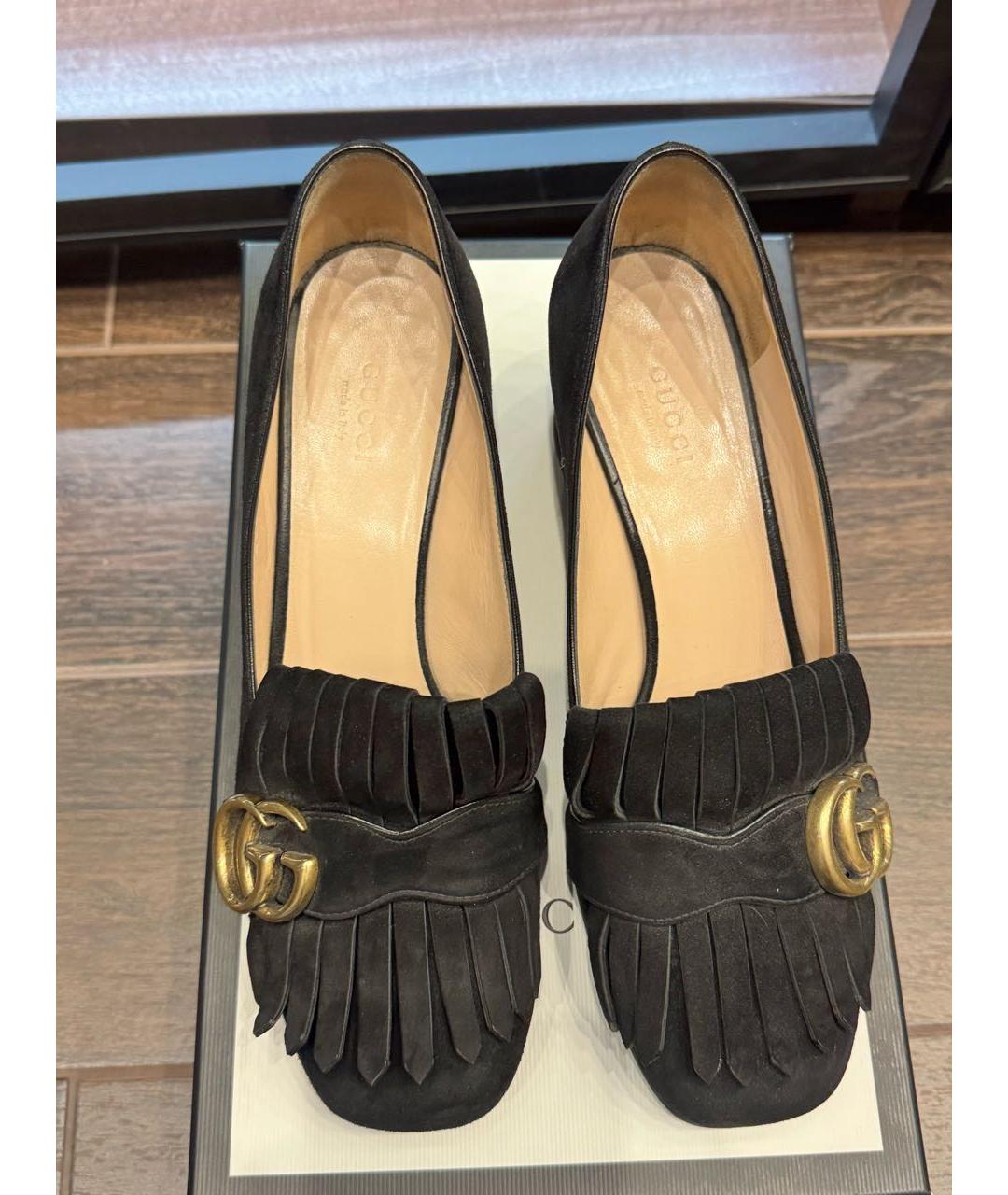 GUCCI Черные замшевые туфли, фото 3