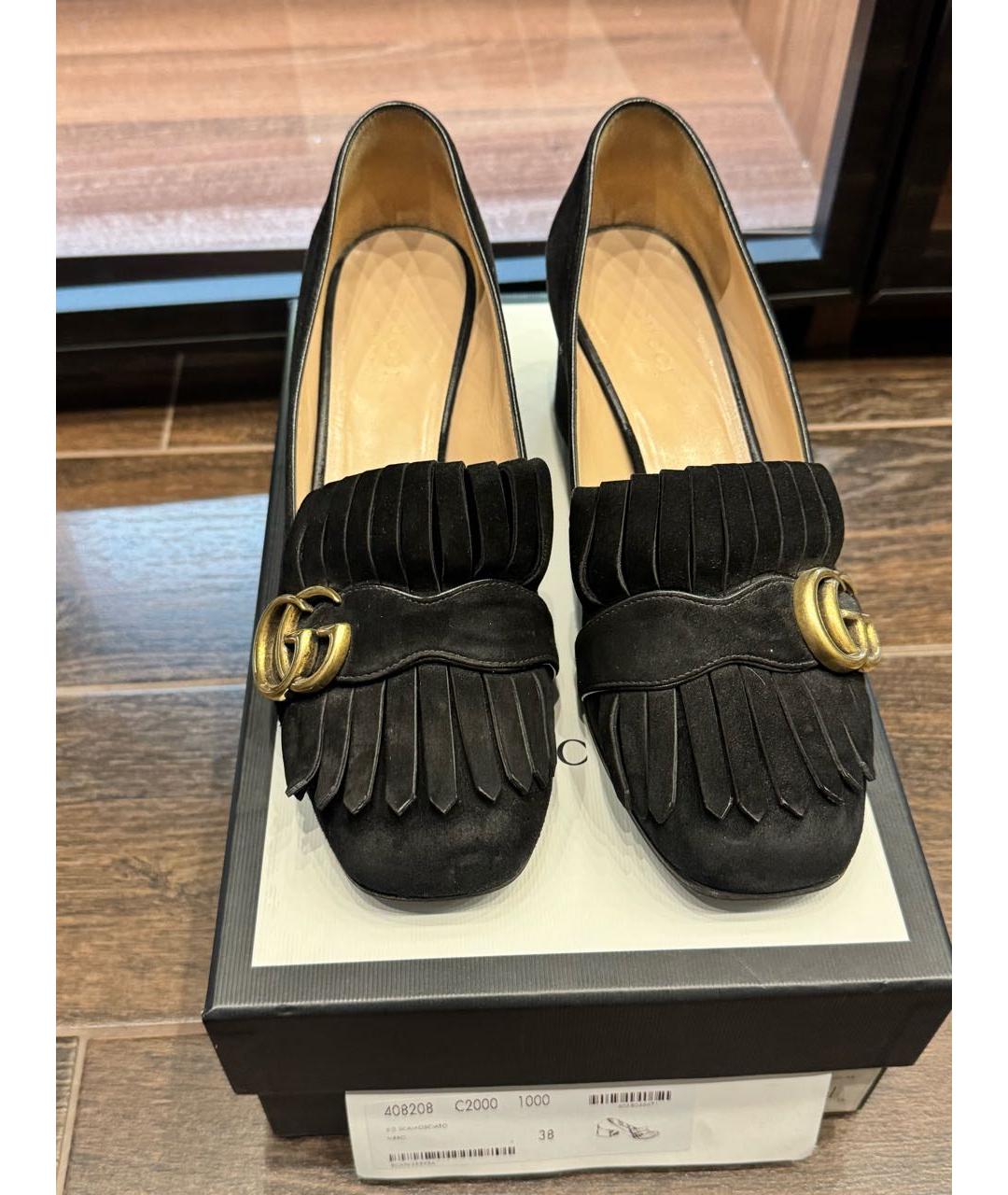 GUCCI Черные замшевые туфли, фото 2