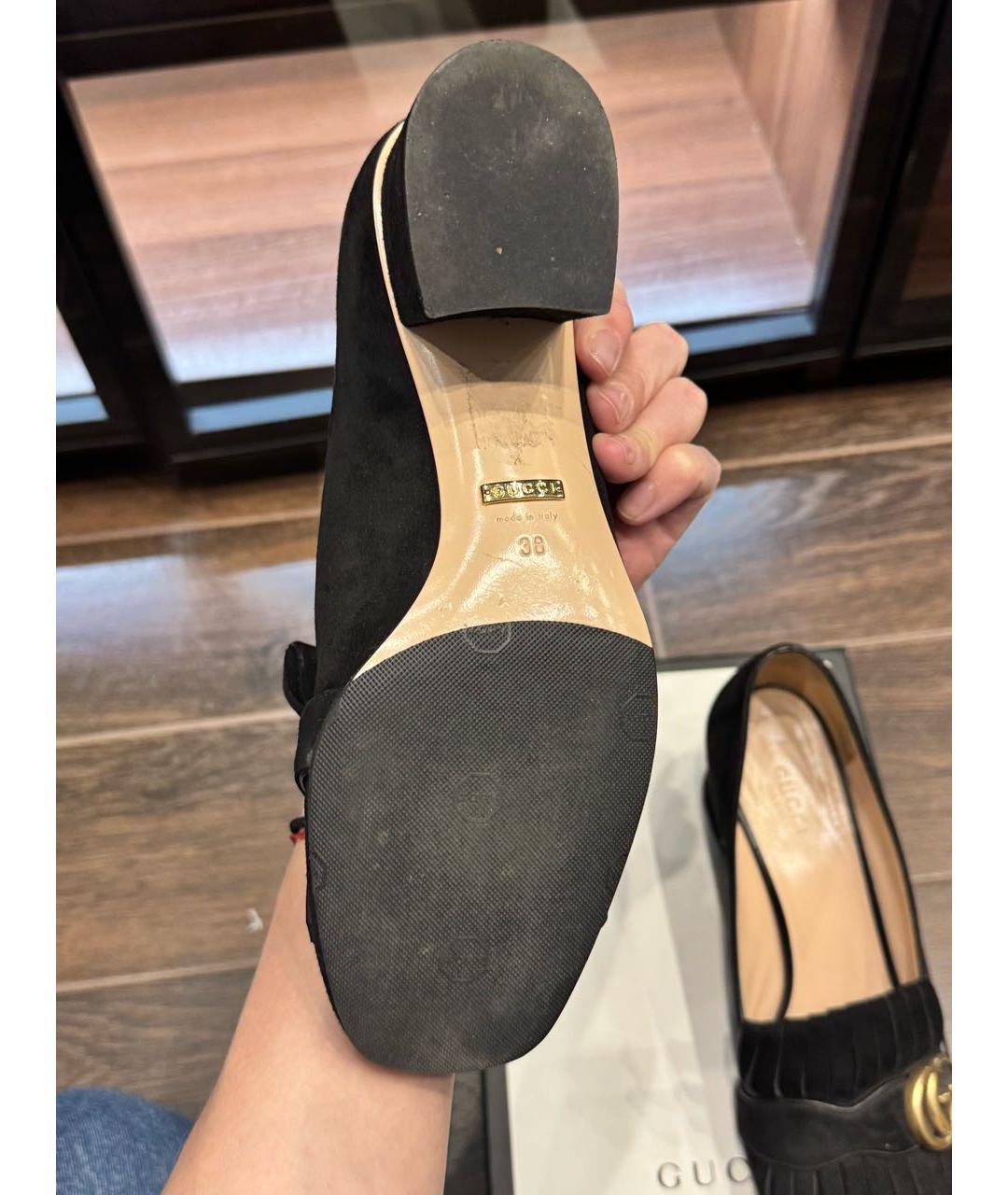 GUCCI Черные замшевые туфли, фото 6