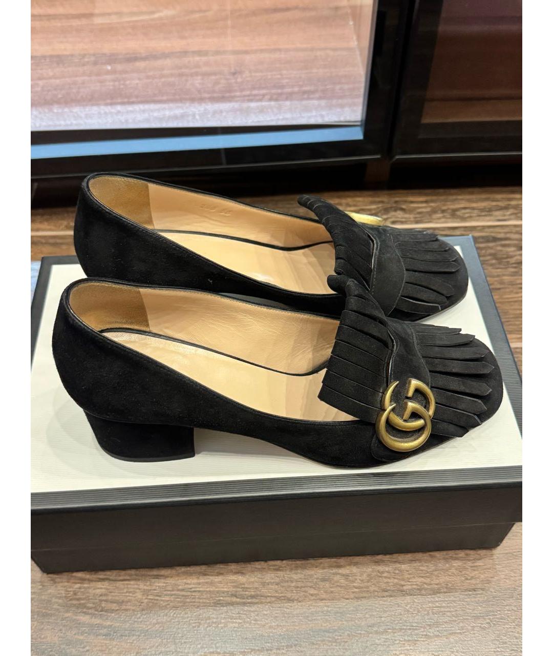 GUCCI Черные замшевые туфли, фото 8