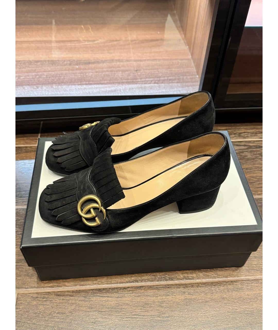 GUCCI Черные замшевые туфли, фото 5