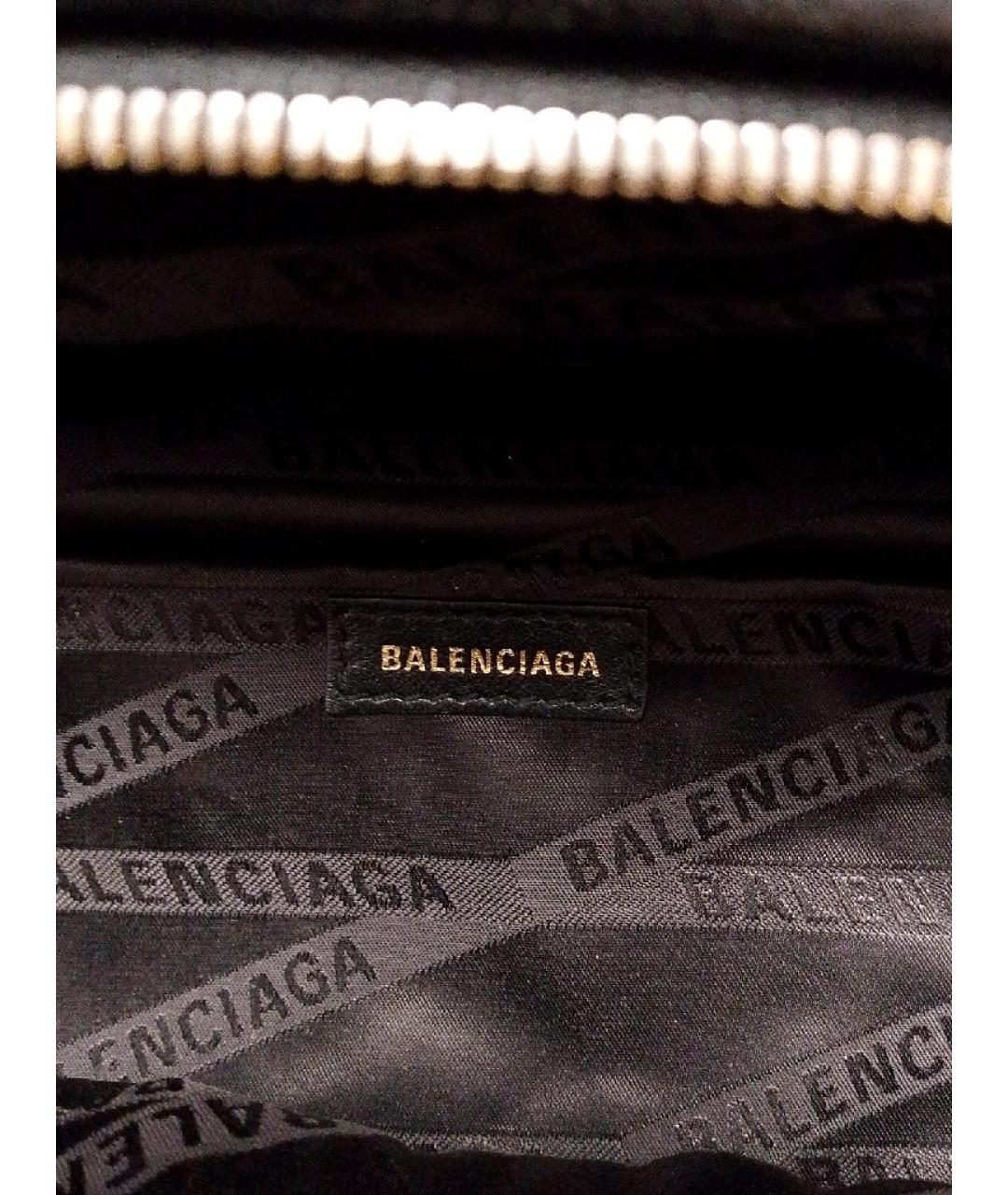 BALENCIAGA Черная кожаная сумка через плечо, фото 6