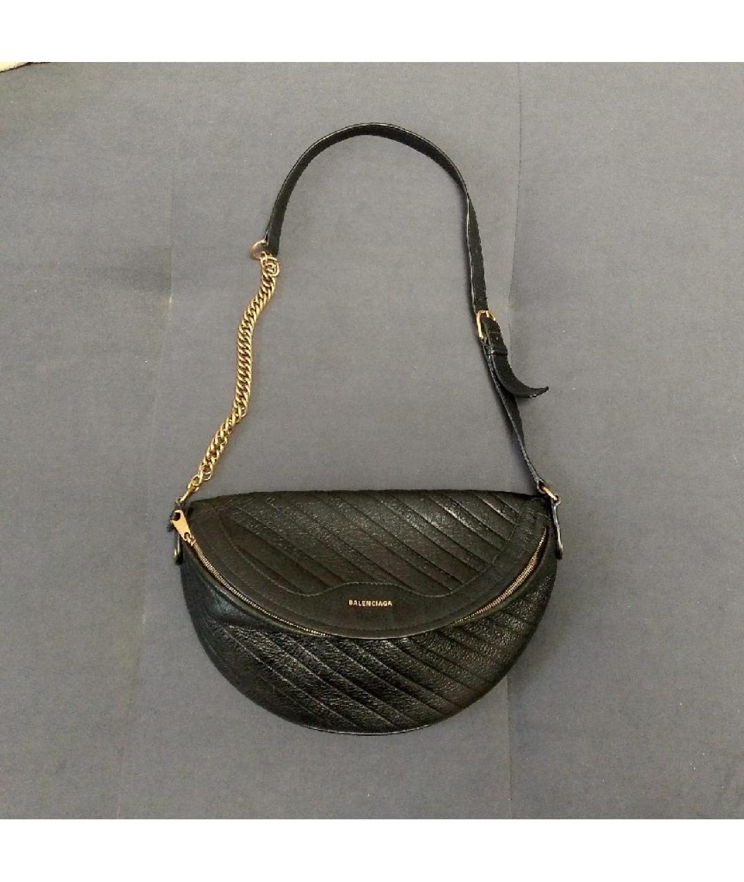 BALENCIAGA Черная кожаная сумка через плечо, фото 9
