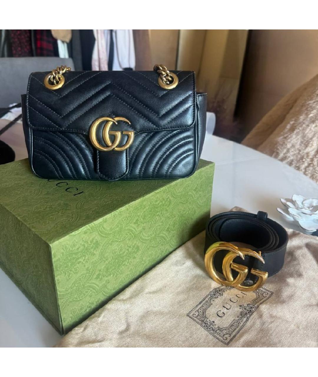 GUCCI Черный кожаный ремень, фото 2
