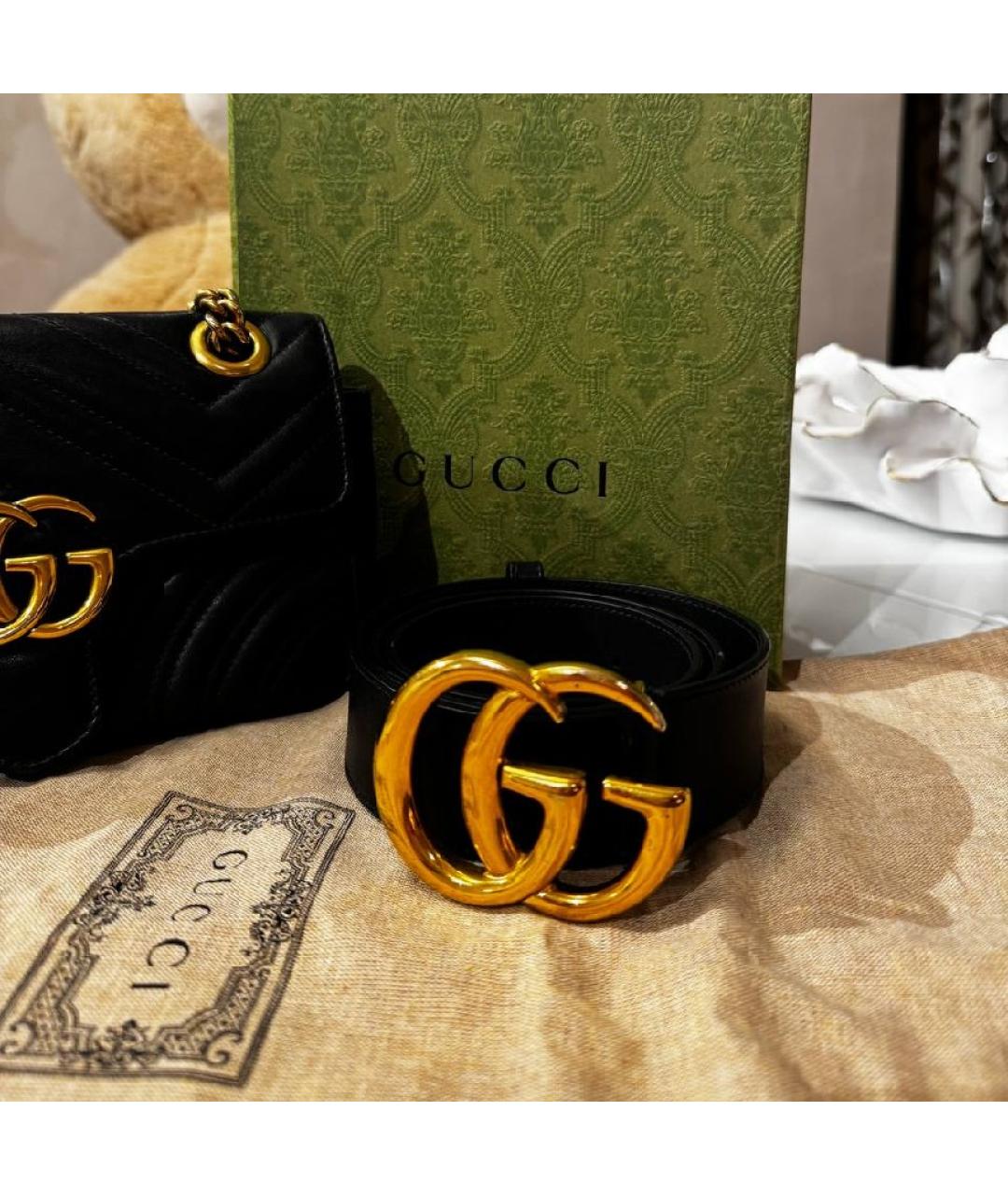 GUCCI Черный кожаный ремень, фото 6