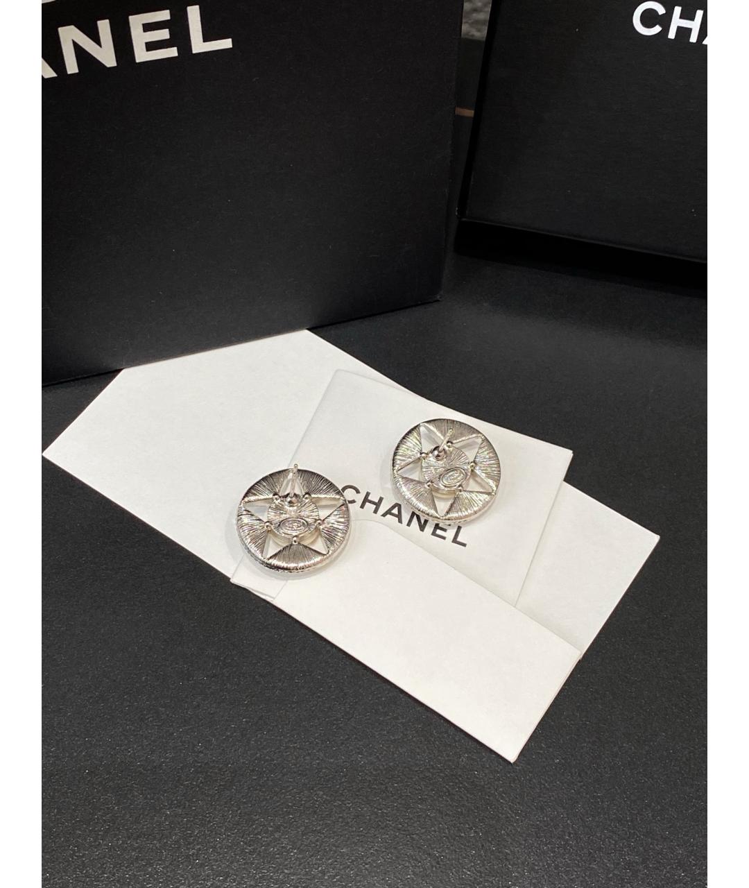 CHANEL Белые серьги, фото 4