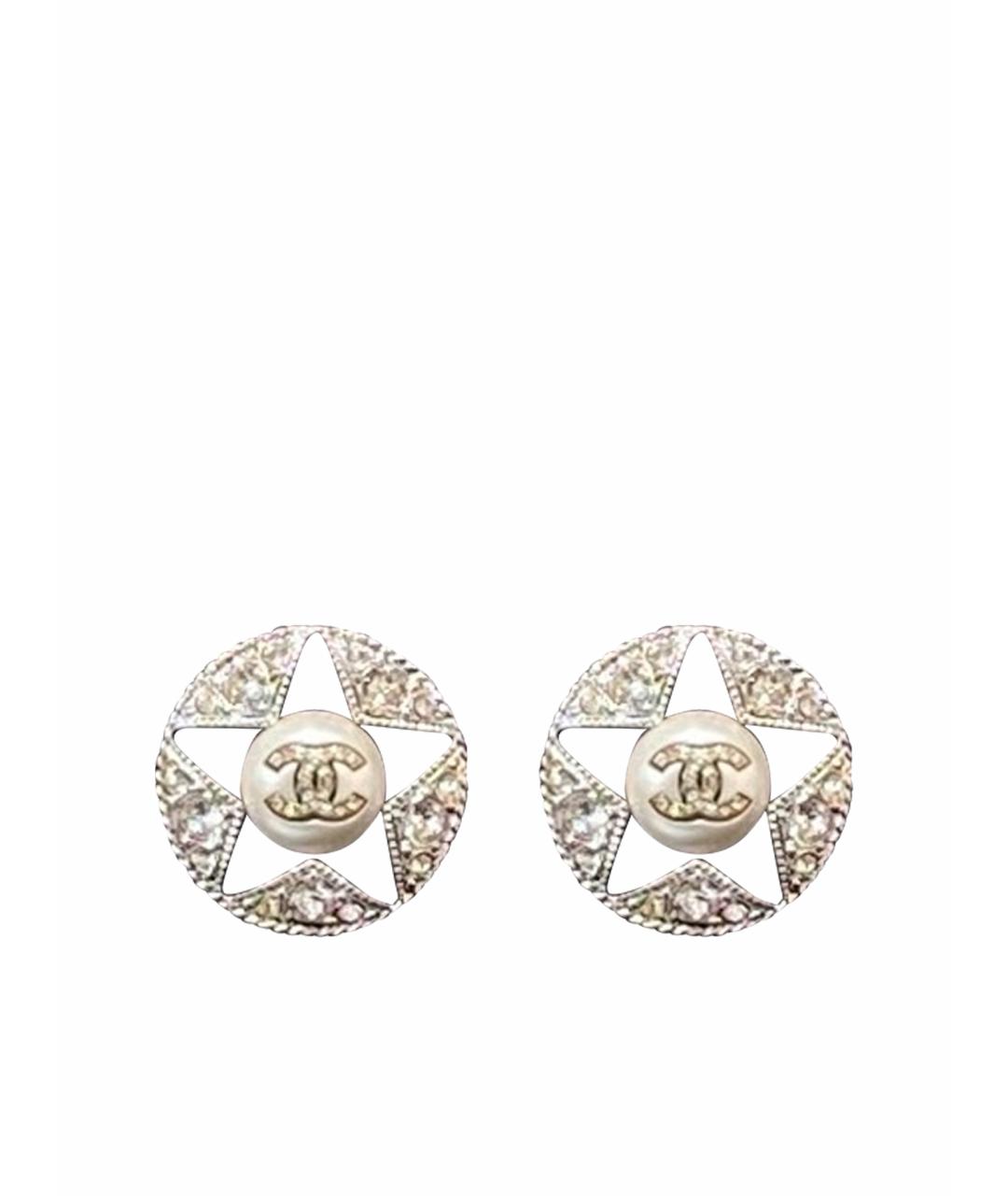 CHANEL Белые серьги, фото 1