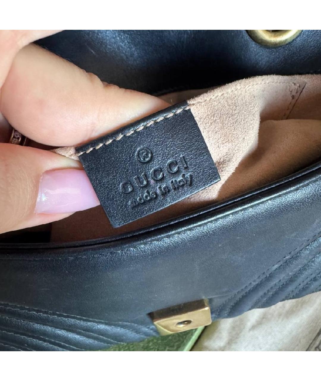 GUCCI Черная кожаная сумка через плечо, фото 4