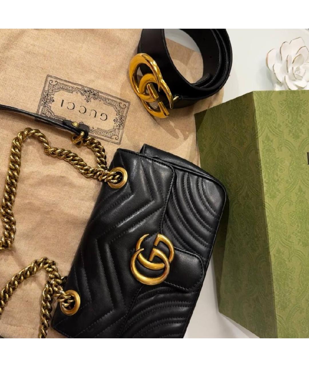 GUCCI Черная кожаная сумка через плечо, фото 8