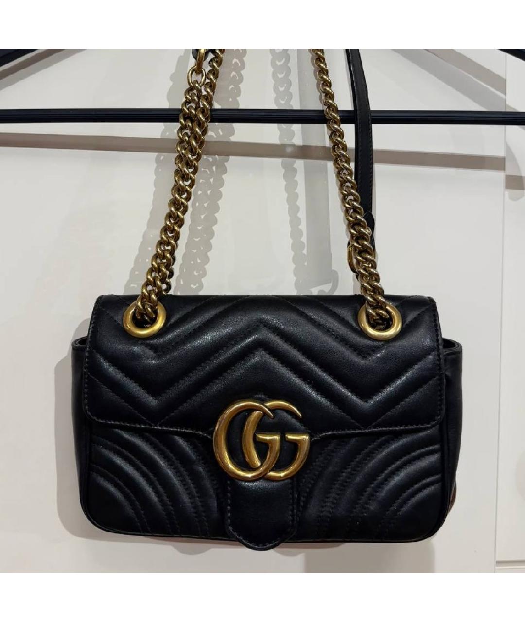GUCCI Черная кожаная сумка через плечо, фото 9