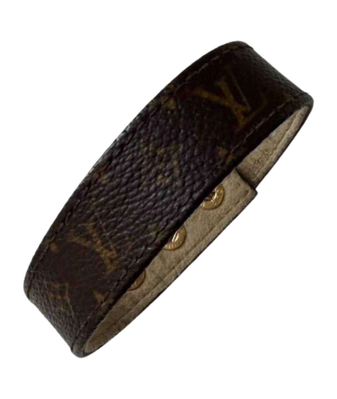 LOUIS VUITTON Коричневый кожаный браслет, фото 1