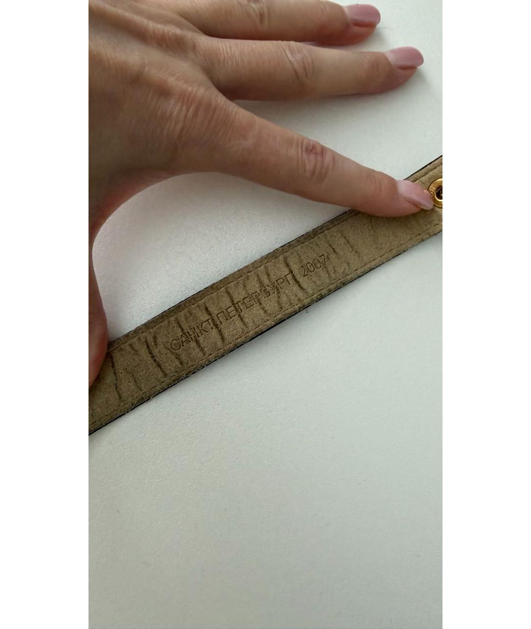 LOUIS VUITTON Коричневый кожаный браслет, фото 5