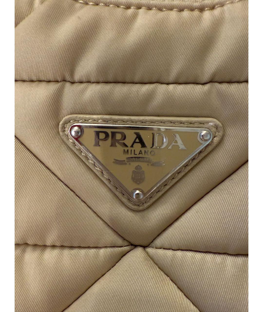 PRADA Бежевая тканевая сумка через плечо, фото 2