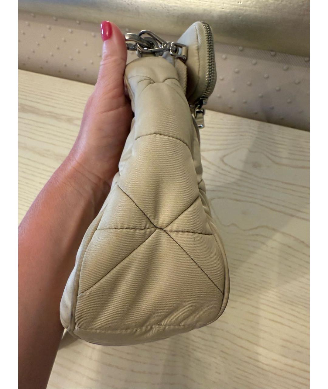 PRADA Бежевая тканевая сумка через плечо, фото 5