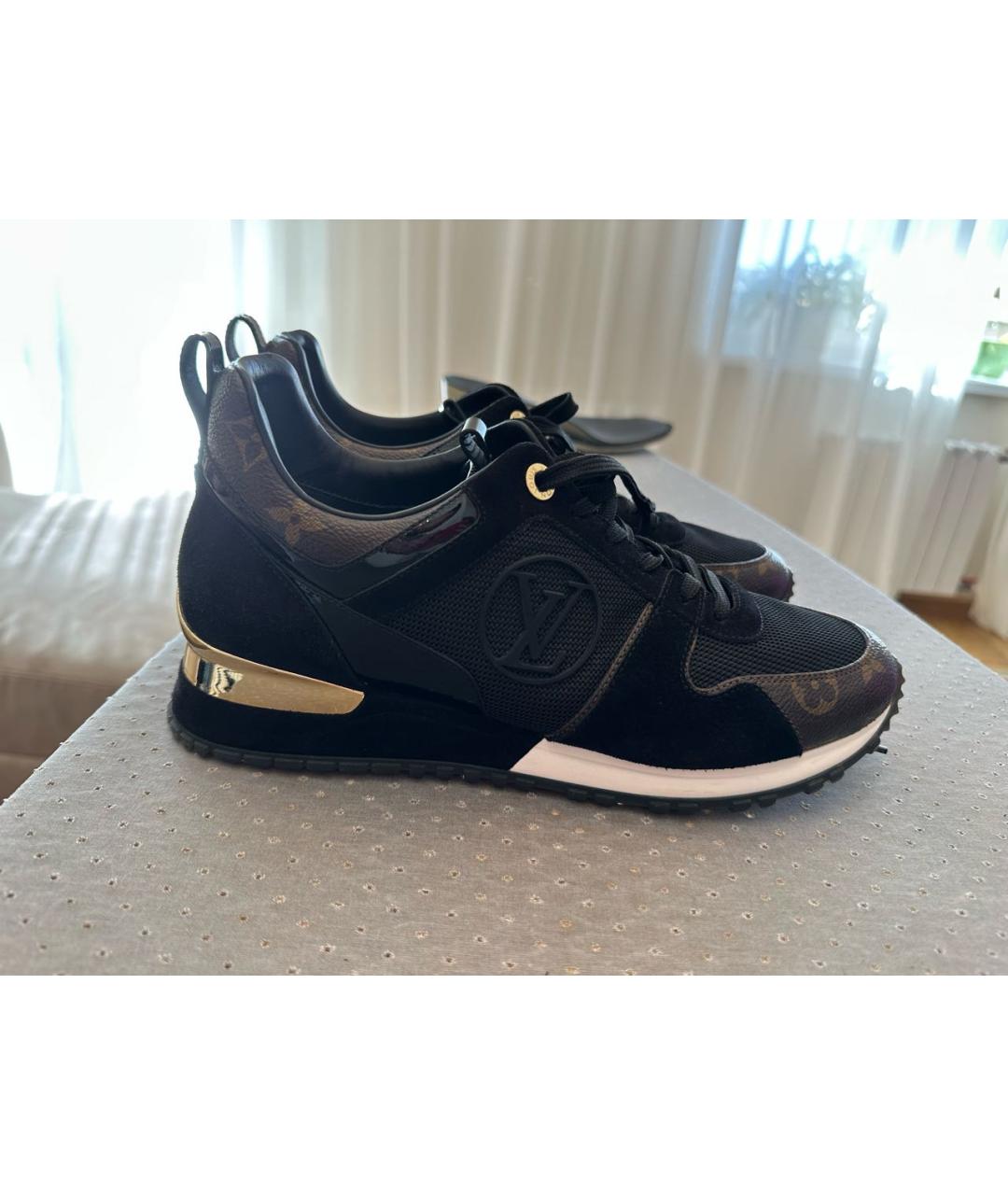 LOUIS VUITTON Черные кожаные кроссовки, фото 4