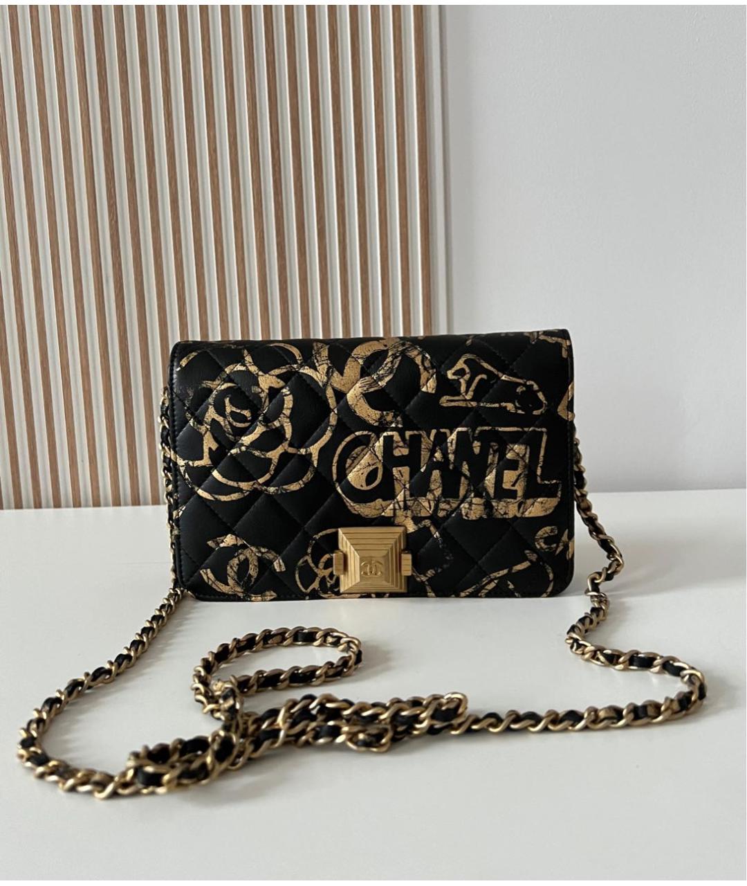 CHANEL Черная кожаная сумка через плечо, фото 8