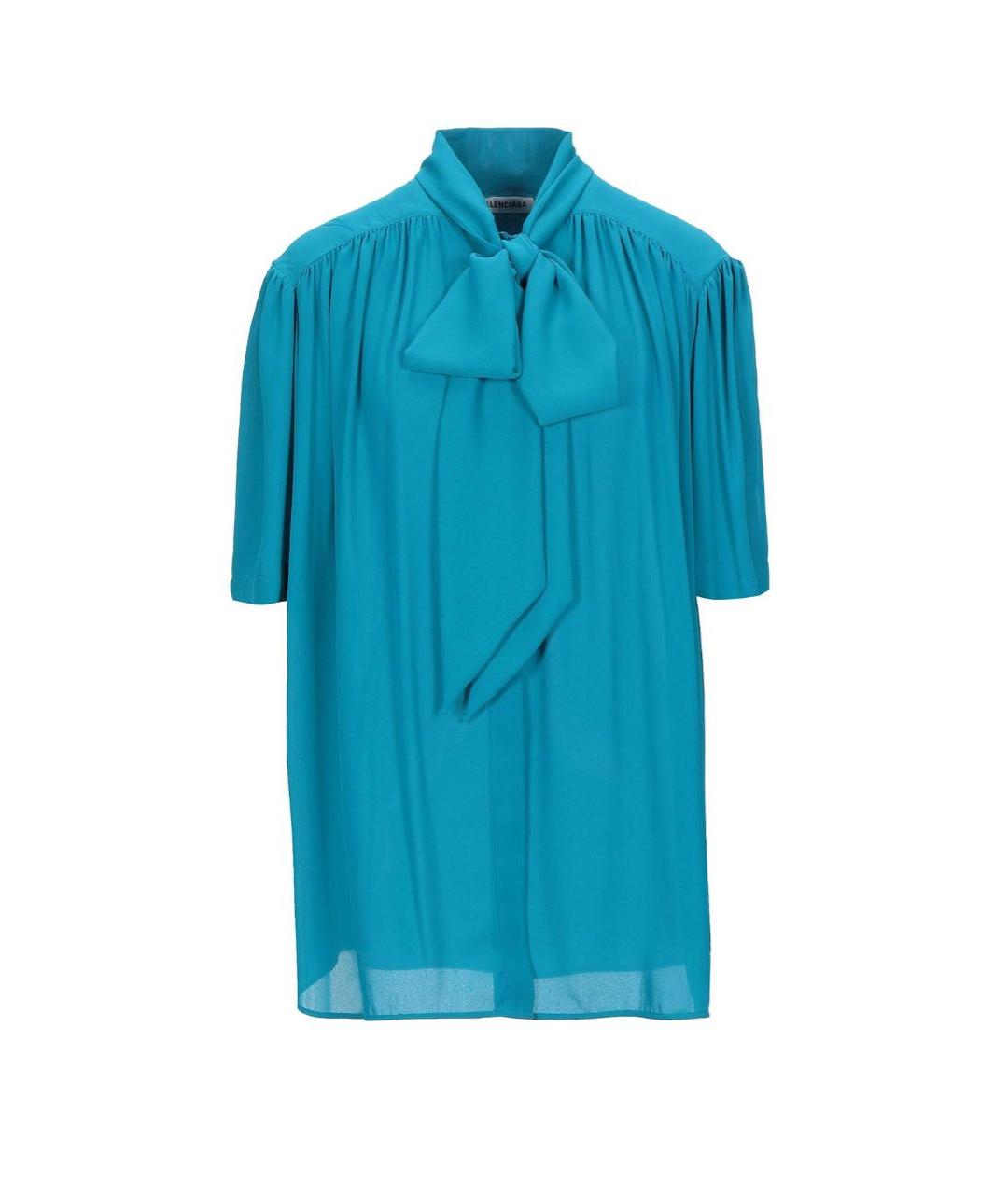 BALENCIAGA Бирюзовая полиэстеровая блузы, фото 1