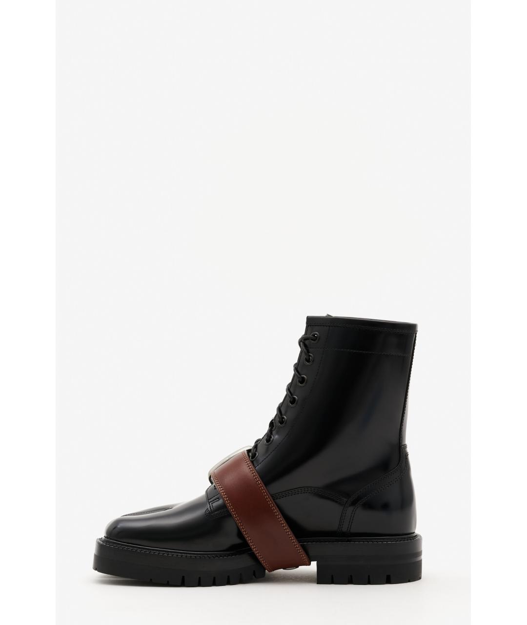 MAISON MARGIELA Черные кожаные ботинки, фото 3