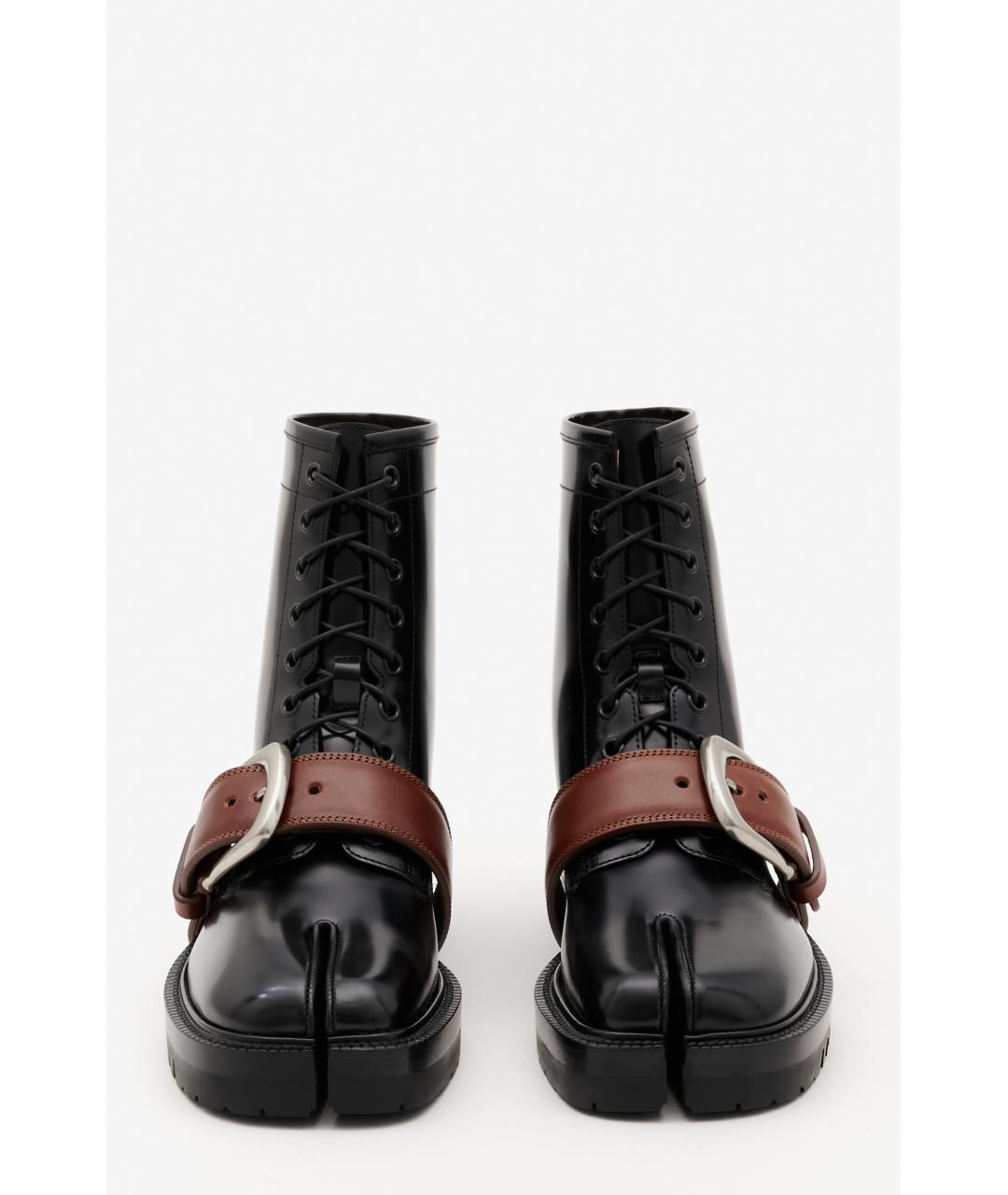 MAISON MARGIELA Черные кожаные ботинки, фото 4
